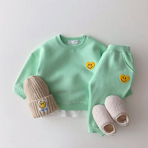 Embroidered Smiley Heart - Baby Wear Set